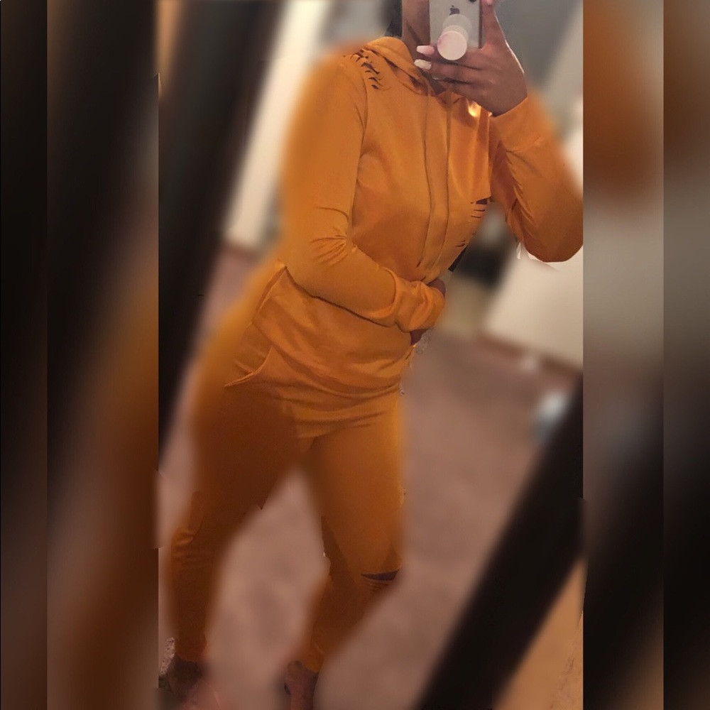 Two-Piece Fall Set, Mustard - Picture 2 of 3